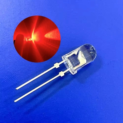 Luce di avvertimento stradale LED diodo 5 mm testa rotonda 620nm 12000mcd pin brevi con tappo