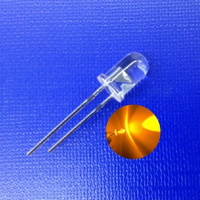 5mm LED Giallo 590nm 10000mcd Testa rotonda trasparente per il segnale di traffico