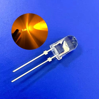 5mm Amber Color 590nm Super Bright 12000mcd Short Pin Con Stopper Per Traffico Avvertenza Luci