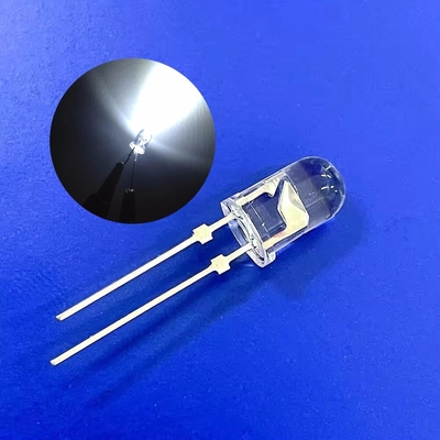 5mm 9000K Bianco Colore 22000mcd Pini di tappo Rotondo Lenti trasparenti Gold Bond Wire Per semafori