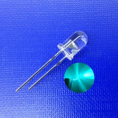 5mm di luce di avvertimento stradale LED diodo 45deg 500nm colore verde bluastro 15000mcd forma rotonda Lente chiara