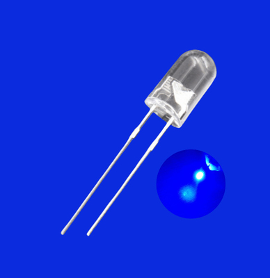 0.5W 5mm LED Diodo di emissione luminosa 520-530nm Colore blu 25000mcd Lente trasparente per illuminazione degli indicatori