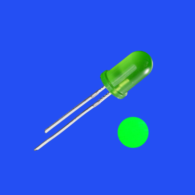 5mm 2Hz 1/8 Ciclo di lavoro 12V Color verde nebbioso colorato 520nm 2000mcd 60deg Resistor LED integrato lampeggiante